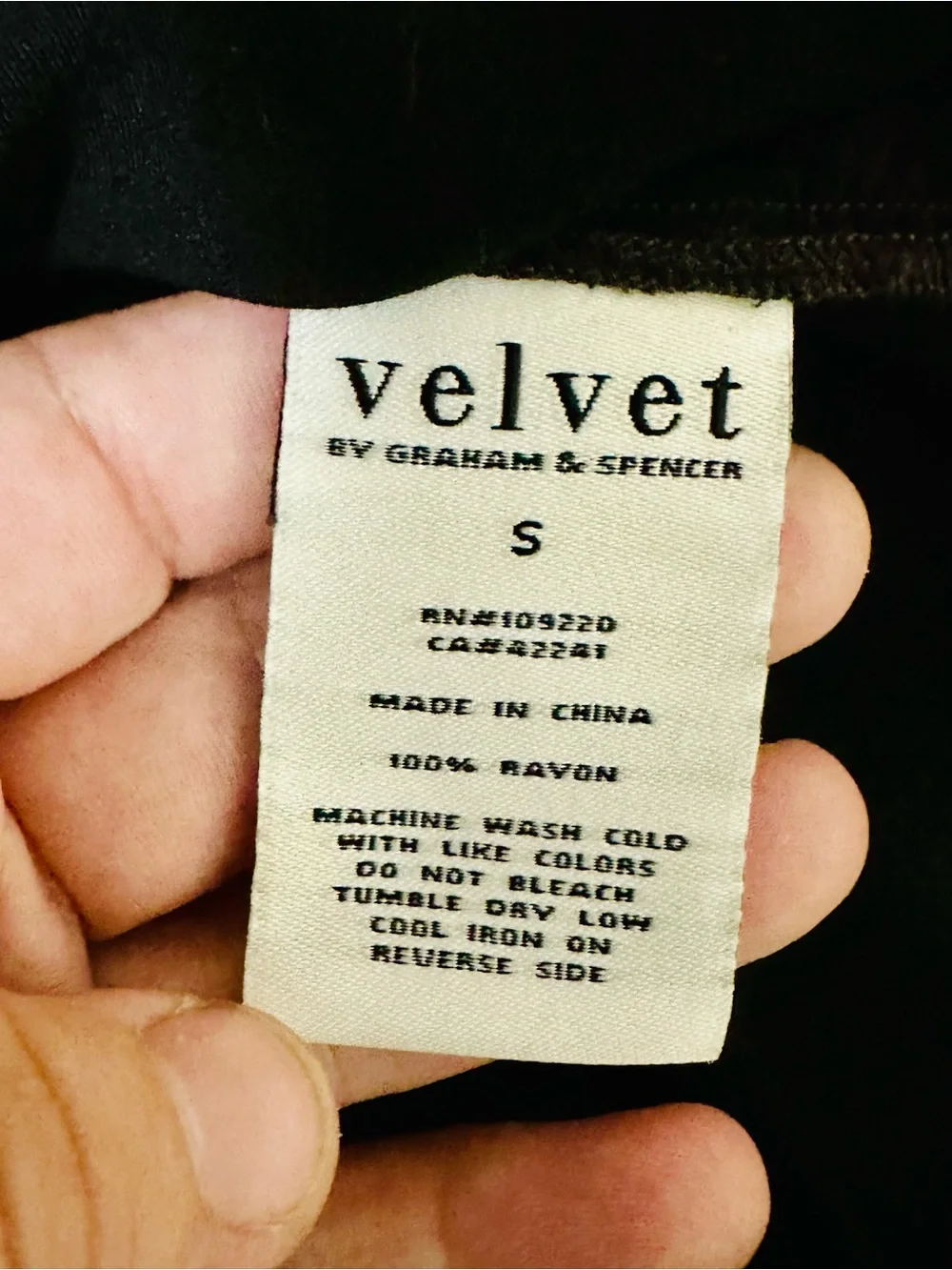 Velvet by Graham & Spencer Black Rayon Popover Blouse Size S